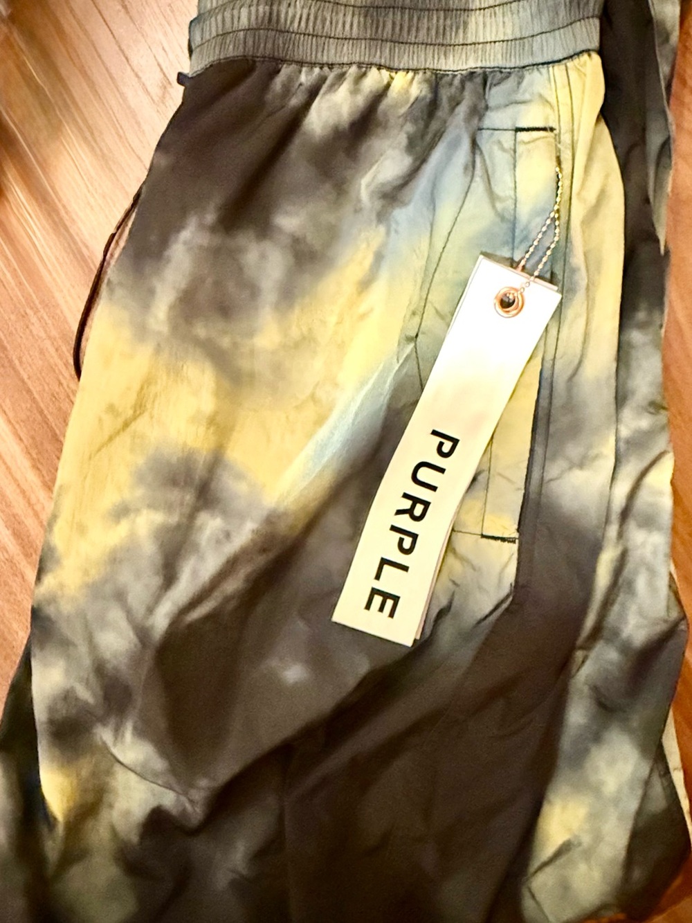 PURPLE Men's Tie-Dye Jogger Pants in Yellow and Gray